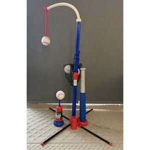 3-in-1 Baseball Set for Kids 3-5 - Tee Ball Stand, Hanging Tee, Ball Launcher...